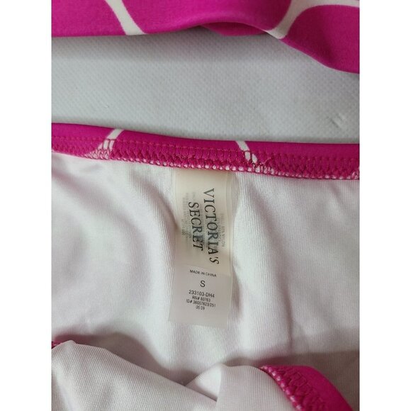 Victorias Secret Womens Swimsuit Bikini Large Bra Small Bottom Pink Polka Dot - Picture 3 of 7